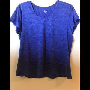Athleta Shadow Stripe Chi short sleeve shirt.